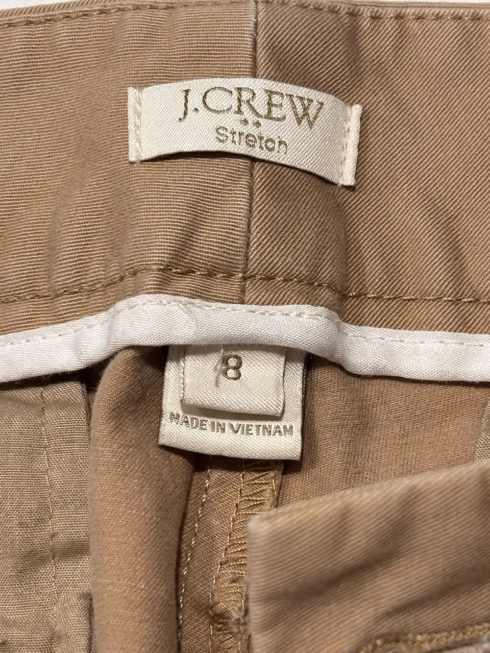 J. Crew Frankie Stretch Brown Chinos in Saddle Tan Color Size 8 Women’s